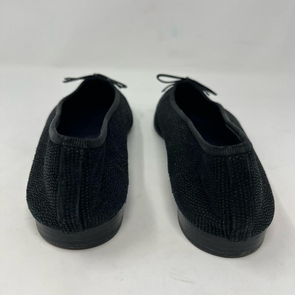 Chanel Ballet Cap Toe CC Black Textured Leather and Suede gold CC size 39.5 EU - Picture 5 of 9